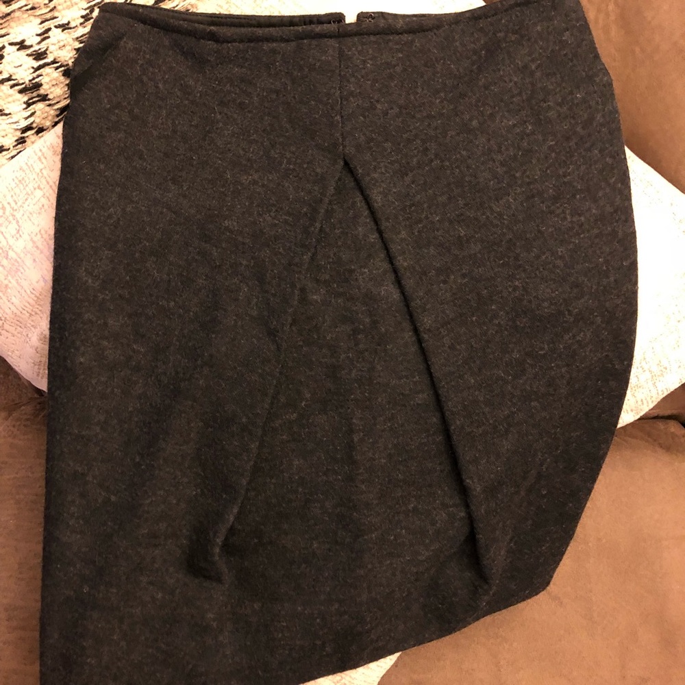 Wool blend pleated mini skirt